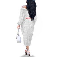 New Zealand Maori Heart Tribal Personalised Family Matching Off The Shoulder Long Sleeve Dress and Hawaiian Shirt Polynesian Patterns LT9 - Polynesian Pride