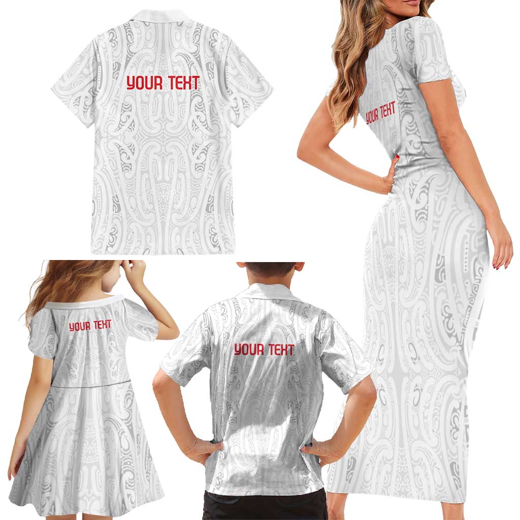 New Zealand Maori Heart Tribal Personalised Family Matching Short Sleeve Bodycon Dress and Hawaiian Shirt Polynesian Patterns LT9 - Polynesian Pride
