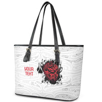 New Zealand Maori Heart Tribal Personalised Leather Tote Bag Polynesian Patterns