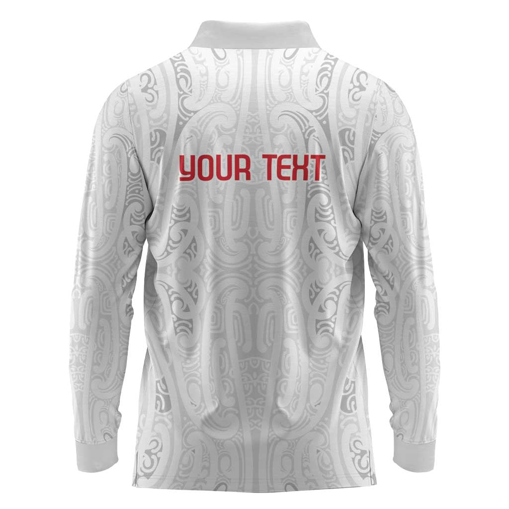New Zealand Maori Heart Tribal Personalised Long Sleeve Polo Shirt Polynesian Patterns