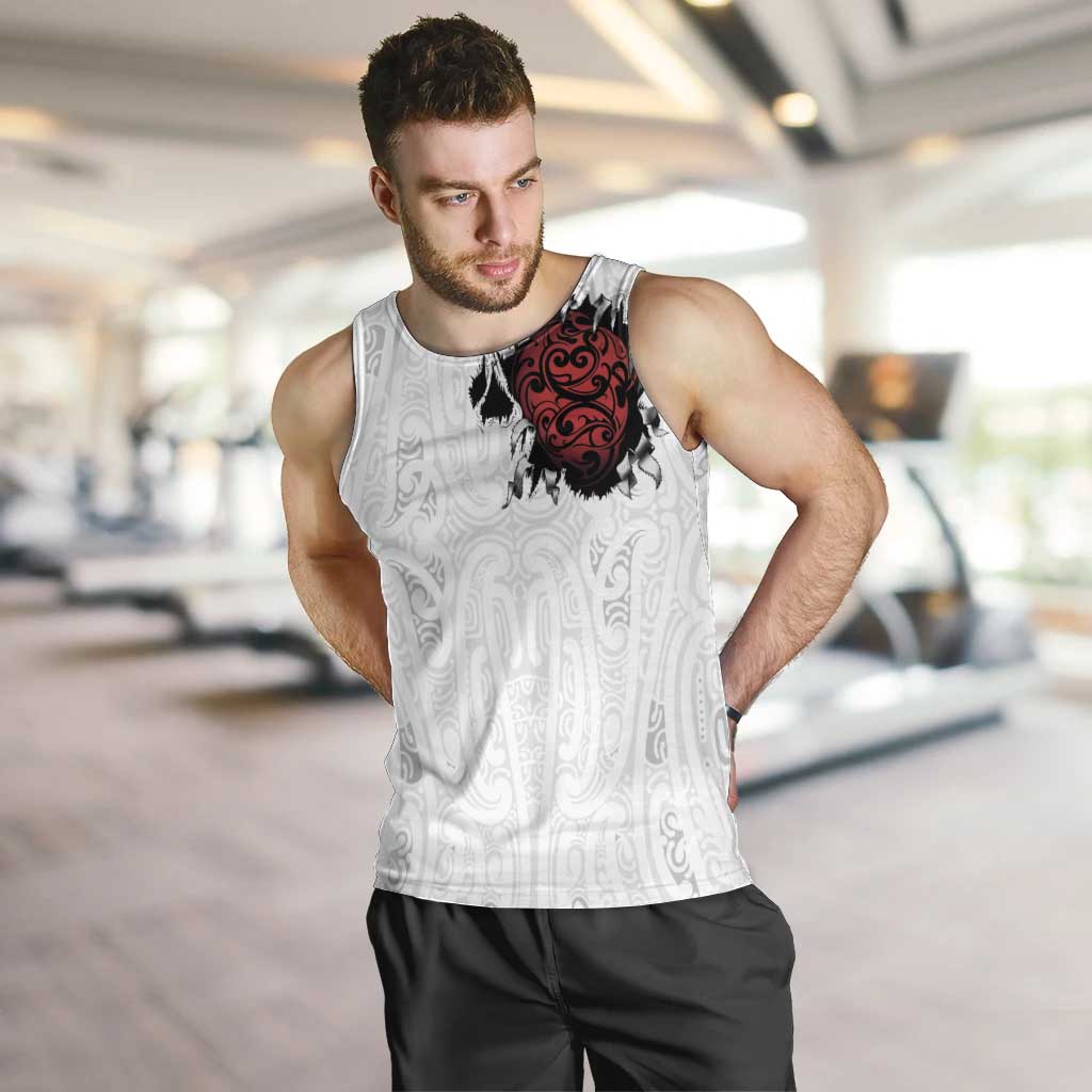 New Zealand Maori Heart Tribal Personalised Men Tank Top Polynesian Patterns