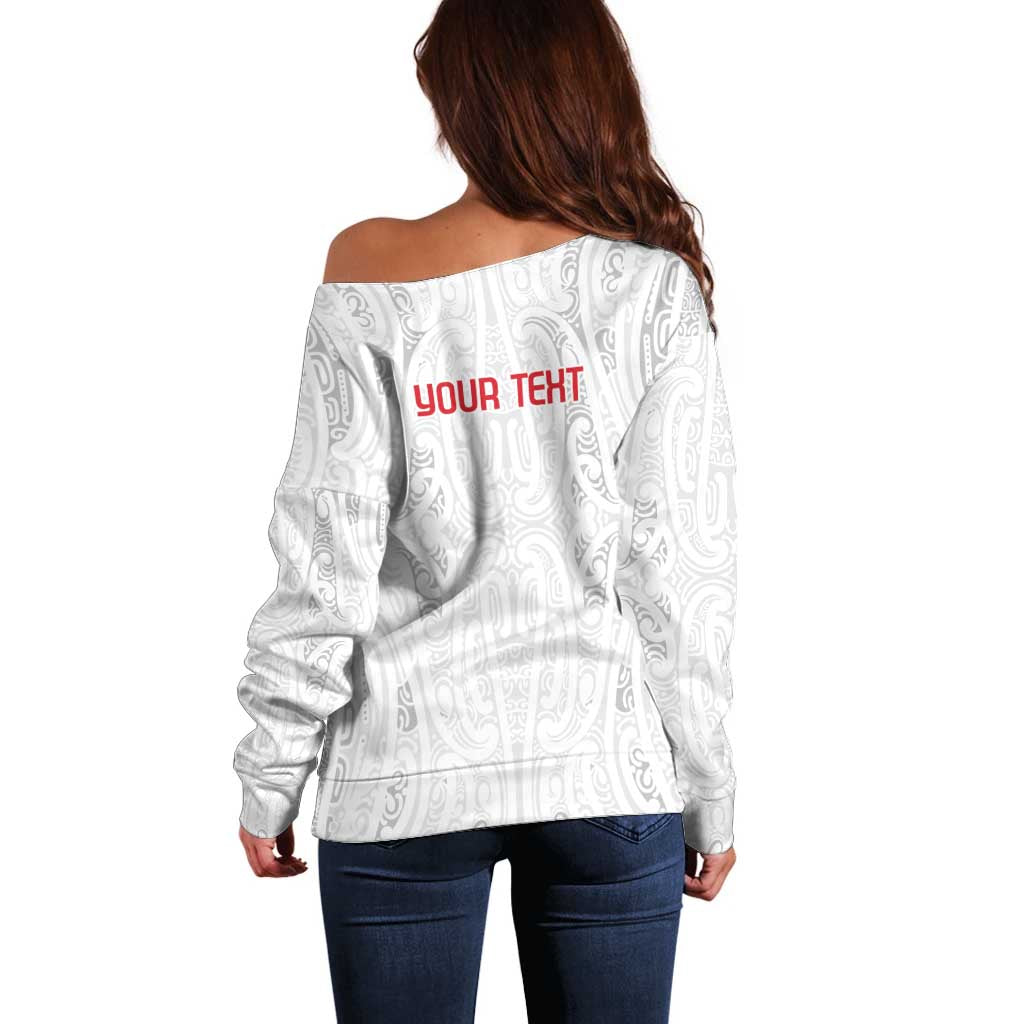 New Zealand Maori Heart Tribal Personalised Off Shoulder Sweater Polynesian Patterns LT9 - Polynesian Pride