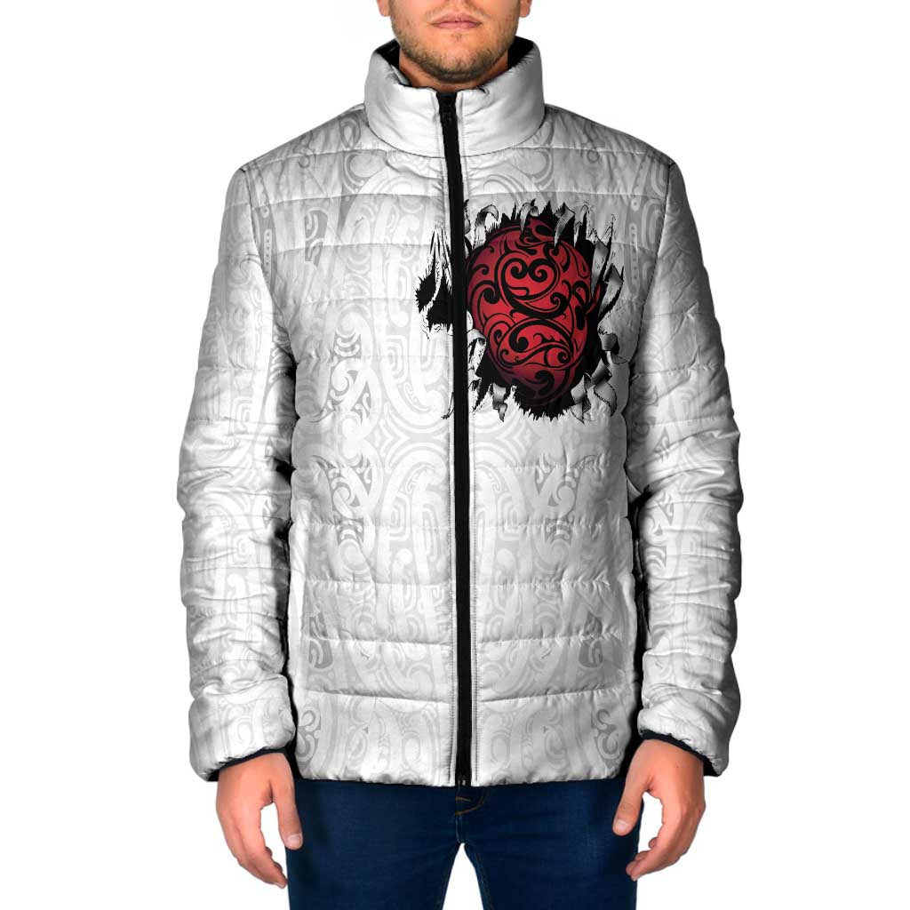 New Zealand Maori Heart Tribal Personalised Padded Jacket Polynesian Patterns