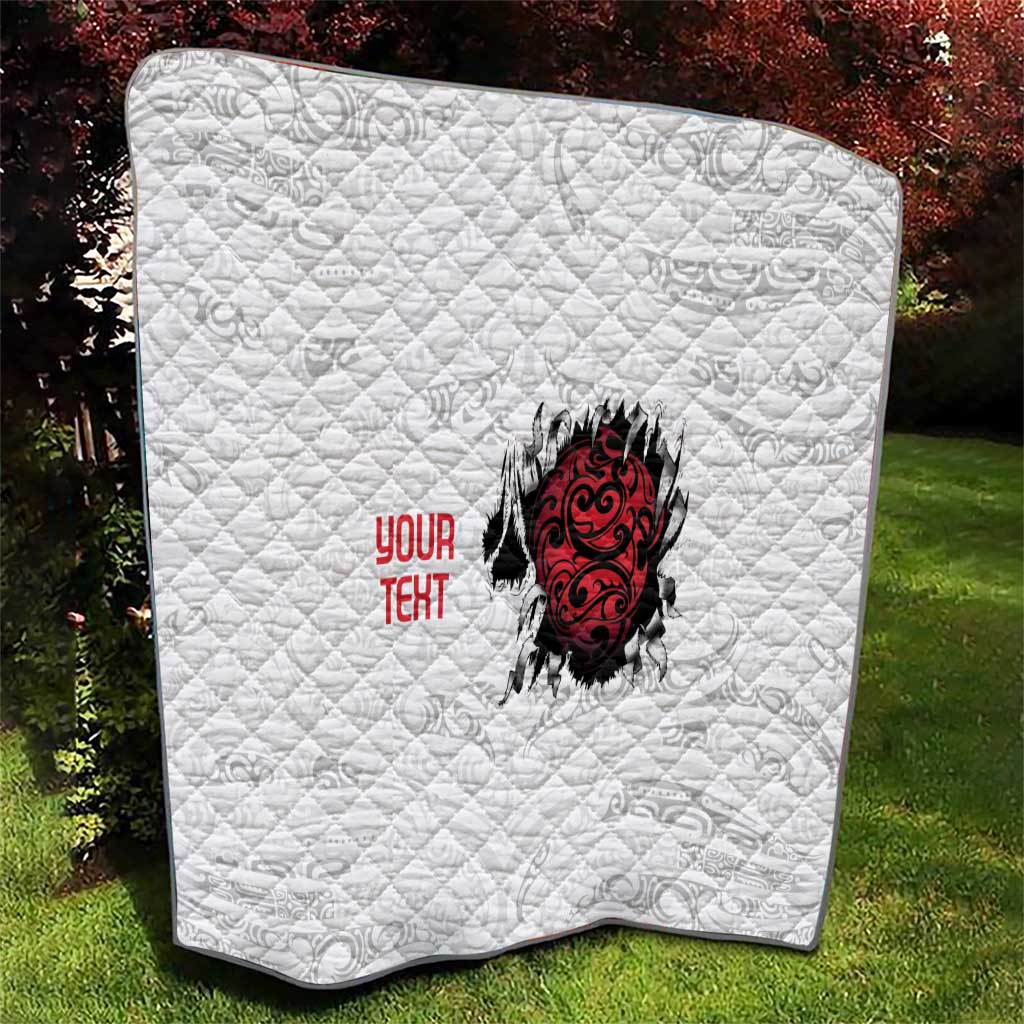 New Zealand Maori Heart Tribal Personalised Quilt Polynesian Patterns