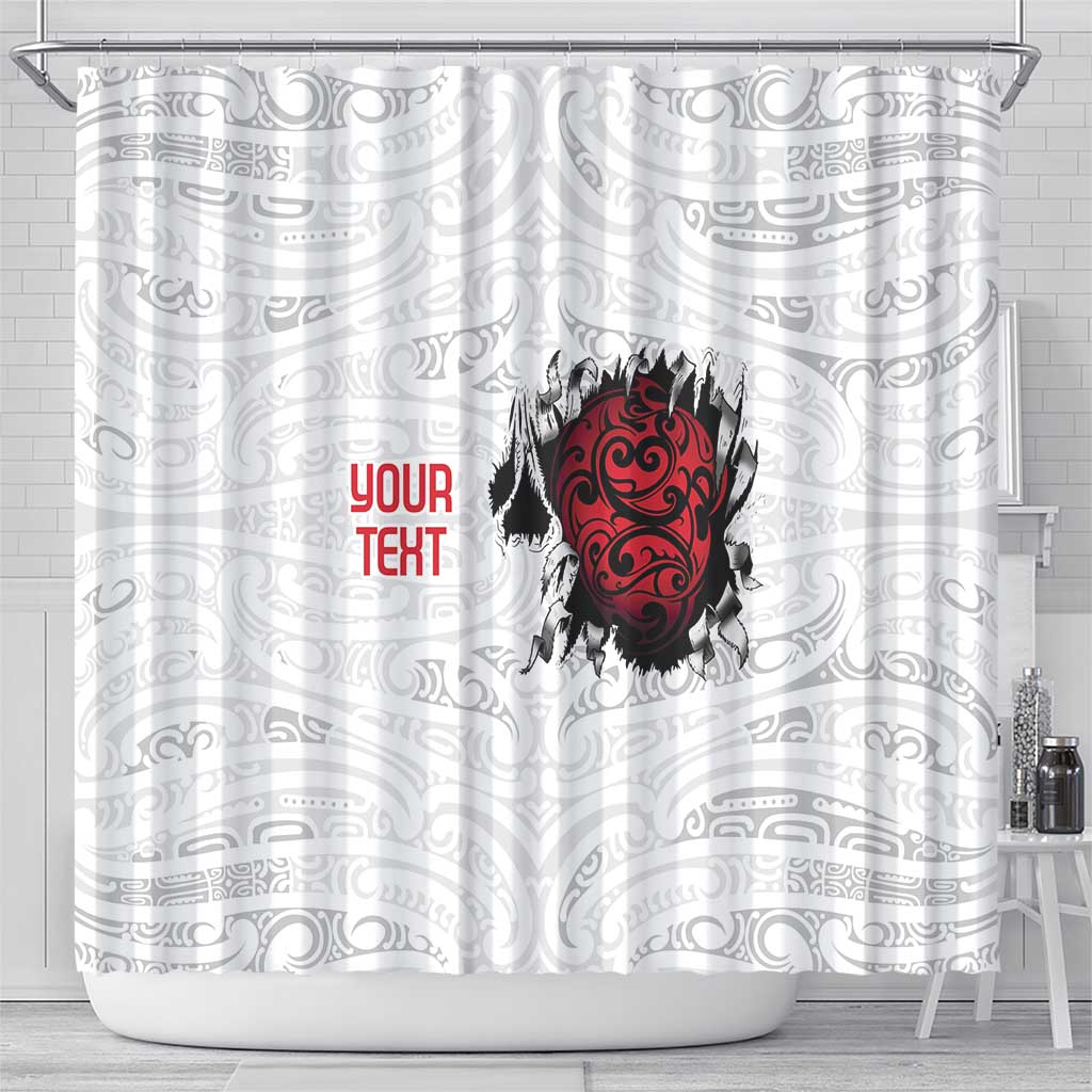 New Zealand Maori Heart Tribal Personalised Shower Curtain Polynesian Patterns LT9 - Polynesian Pride
