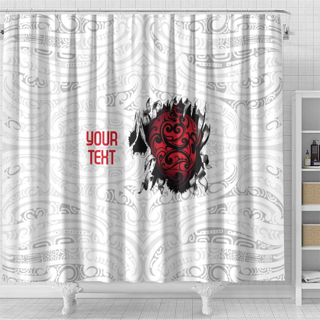 New Zealand Maori Heart Tribal Personalised Shower Curtain Polynesian Patterns LT9 - Polynesian Pride