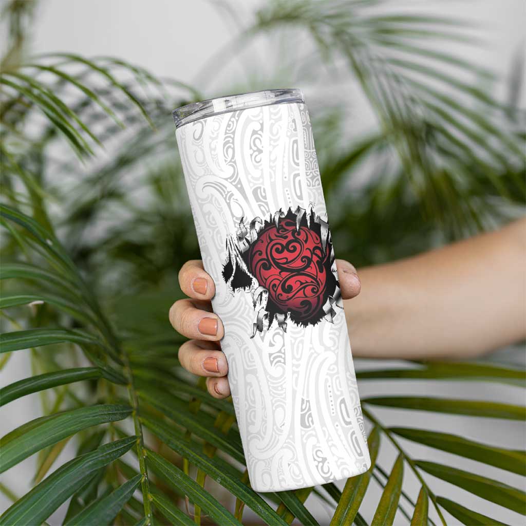 New Zealand Maori Heart Tribal Personalised Skinny Tumbler Polynesian Patterns LT9 - Polynesian Pride