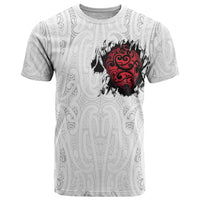 New Zealand Maori Heart Tribal Personalised T Shirt Polynesian Patterns LT9 White - Polynesian Pride