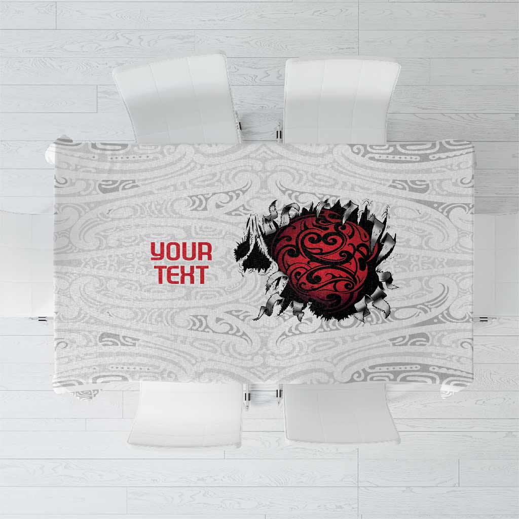 New Zealand Maori Heart Tribal Personalised Tablecloth Polynesian Patterns