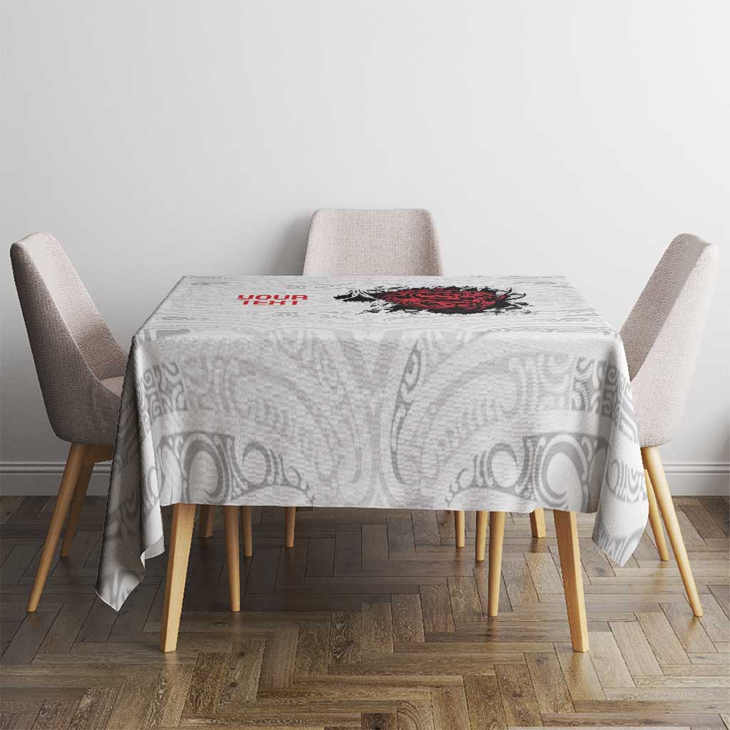 New Zealand Maori Heart Tribal Personalised Tablecloth Polynesian Patterns