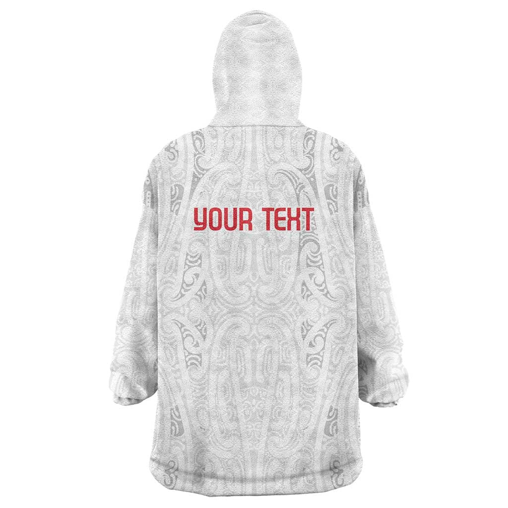 New Zealand Maori Heart Tribal Personalised Wearable Blanket Hoodie Polynesian Patterns