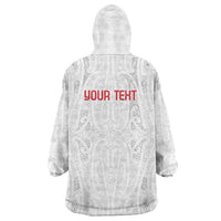 New Zealand Maori Heart Tribal Personalised Wearable Blanket Hoodie Polynesian Patterns