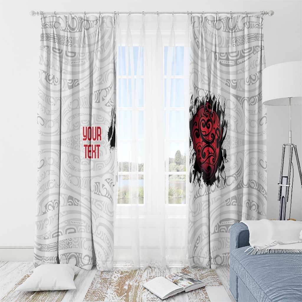 New Zealand Maori Heart Tribal Personalised Window Curtain Polynesian Patterns LT9 - Polynesian Pride