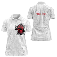 New Zealand Maori Heart Tribal Personalised Women Polo Shirt Polynesian Patterns