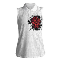 New Zealand Maori Heart Tribal Personalised Women Sleeveless Polo Shirt Polynesian Patterns