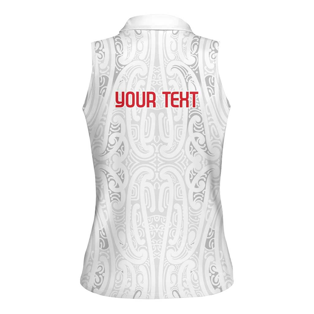 New Zealand Maori Heart Tribal Personalised Women Sleeveless Polo Shirt Polynesian Patterns
