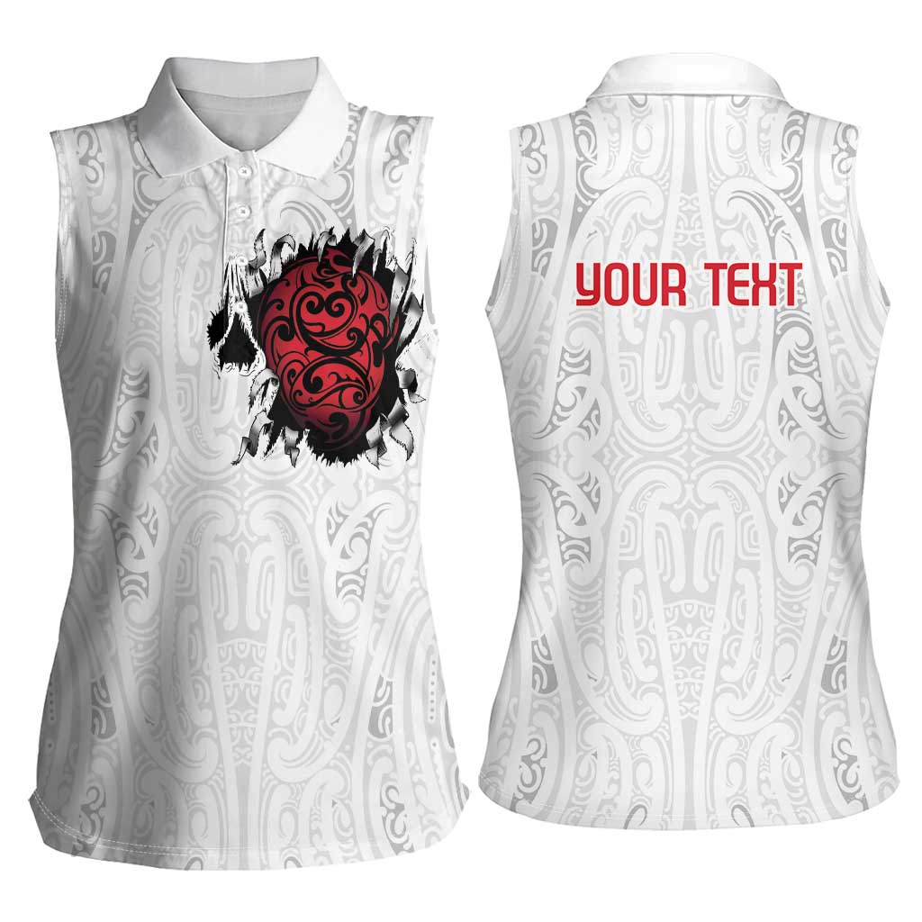 New Zealand Maori Heart Tribal Personalised Women Sleeveless Polo Shirt Polynesian Patterns