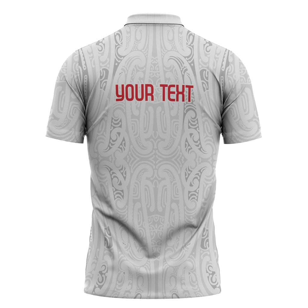 New Zealand Maori Heart Tribal Personalised Zipper Polo Shirt Polynesian Patterns