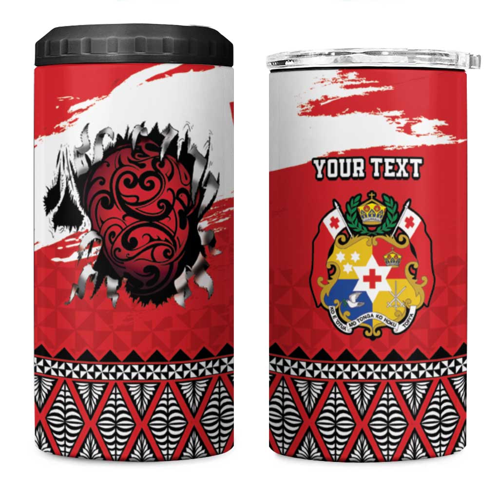 Tonga Heart Tribal Personalised 4 in 1 Can Cooler Tumbler Polynesian Patterns LT9 One Size: 16 oz Red - Polynesian Pride