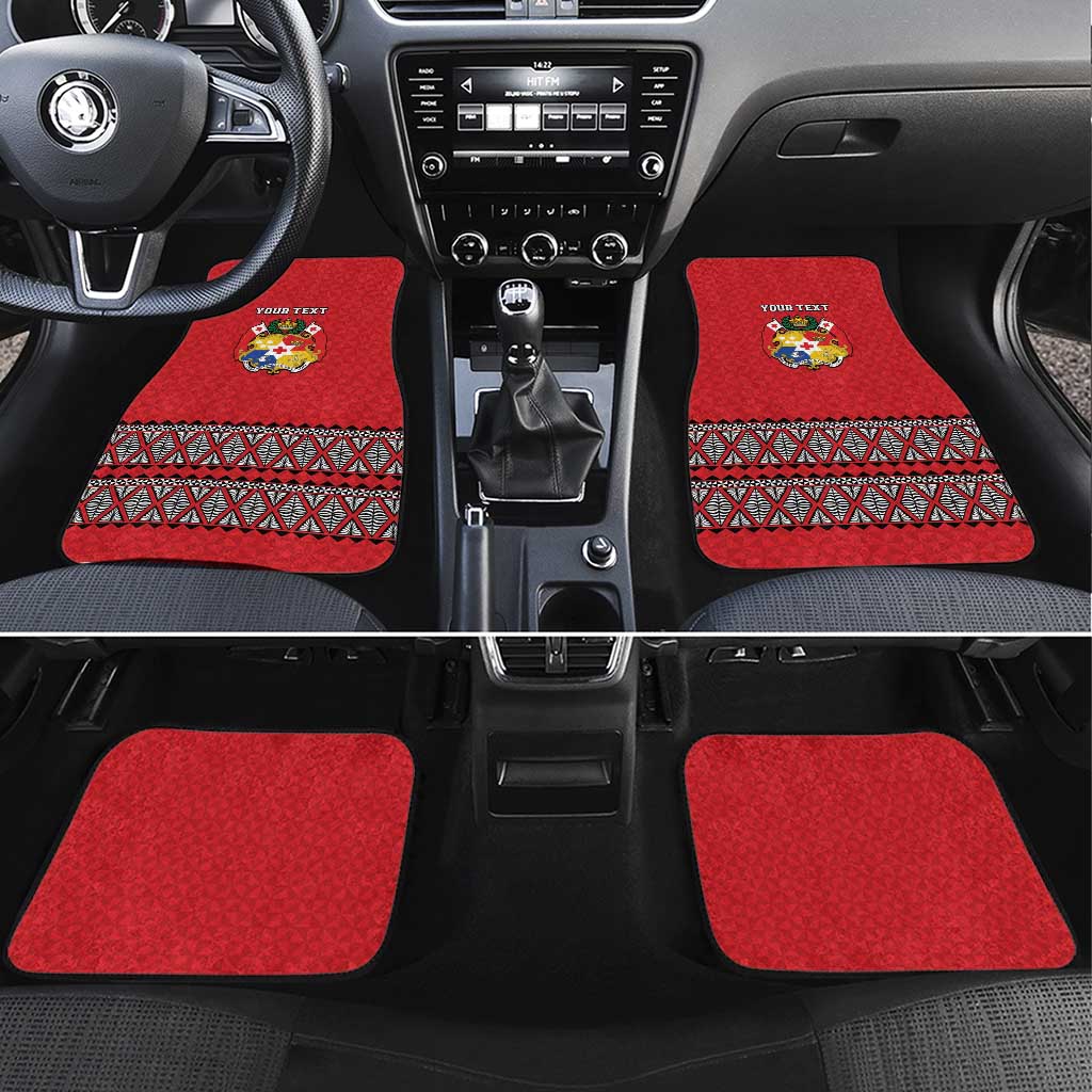 Tonga Heart Tribal Personalised Car Mats Polynesian Patterns LT9 Set 4pcs Red - Polynesian Pride