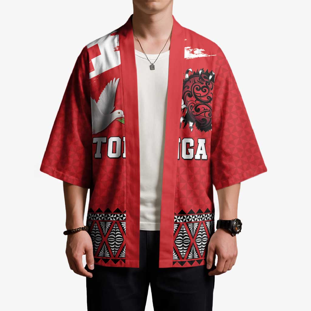 Tonga Heart Tribal Personalised Kimono Polynesian Patterns