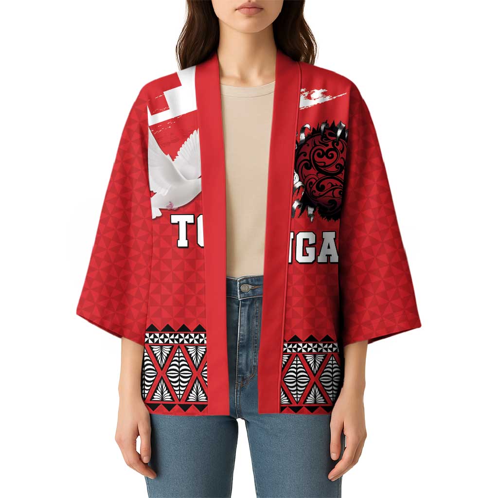 Tonga Heart Tribal Personalised Kimono Polynesian Patterns