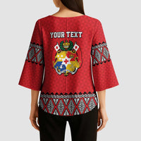 Tonga Heart Tribal Personalised Kimono Sleeve Blouse Polynesian Patterns