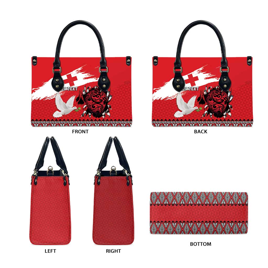 Tonga Heart Tribal Personalised Leather Bag Polynesian Patterns