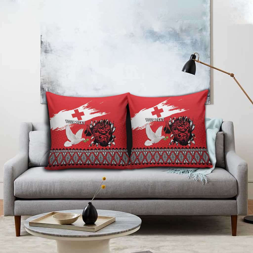 Tonga Heart Tribal Personalised Pillow Cover Polynesian Patterns