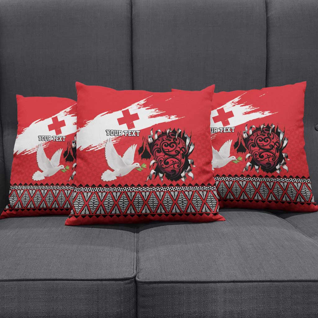 Tonga Heart Tribal Personalised Pillow Cover Polynesian Patterns