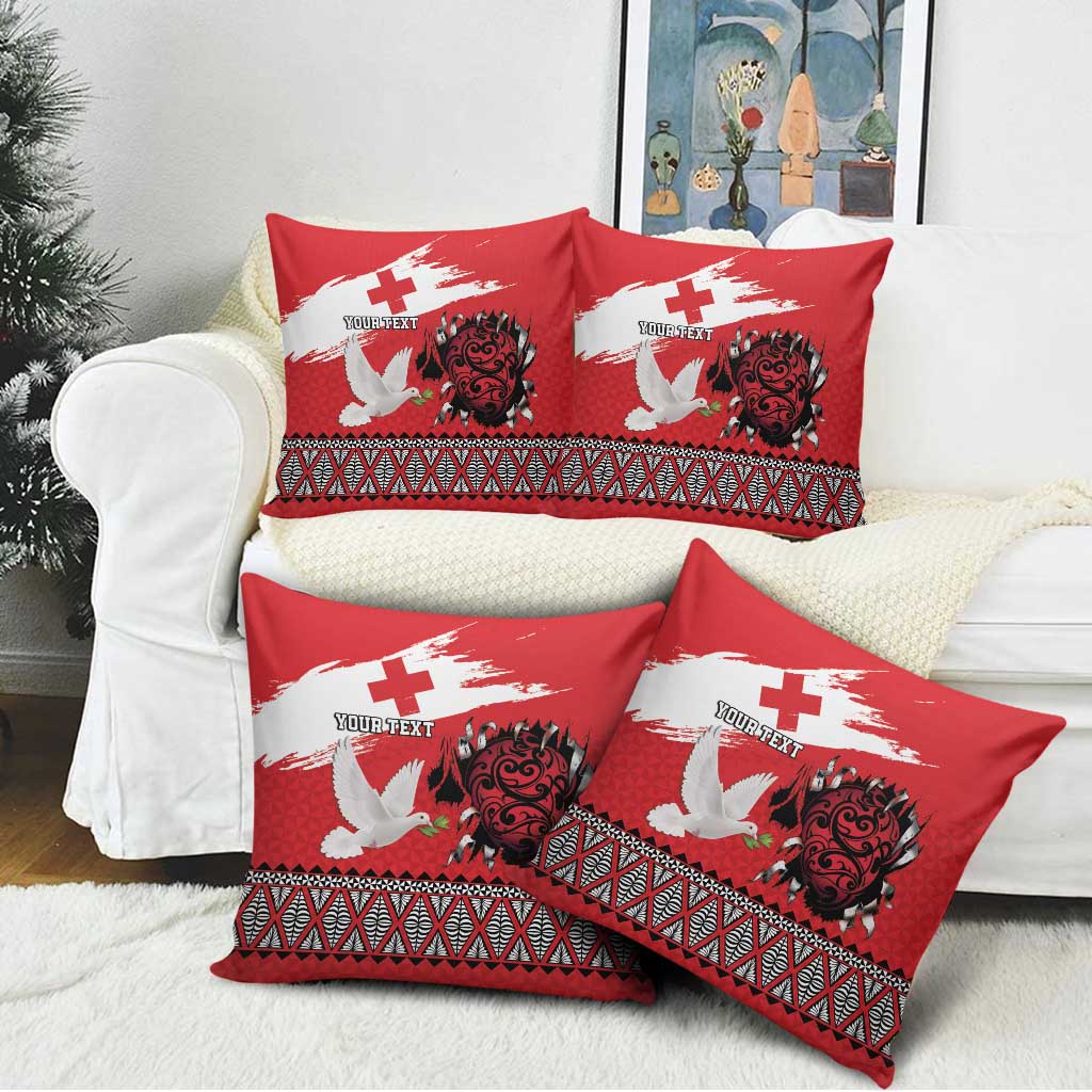 Tonga Heart Tribal Personalised Pillow Cover Polynesian Patterns