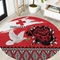 Tonga Heart Tribal Personalised Round Carpet Polynesian Patterns