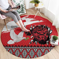 Tonga Heart Tribal Personalised Round Carpet Polynesian Patterns