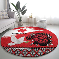 Tonga Heart Tribal Personalised Round Carpet Polynesian Patterns
