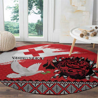 Tonga Heart Tribal Personalised Round Carpet Polynesian Patterns