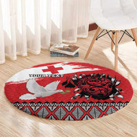 Tonga Heart Tribal Personalised Round Carpet Polynesian Patterns