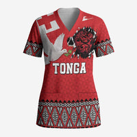 Tonga Heart Tribal Personalised Scrub Top Polynesian Patterns
