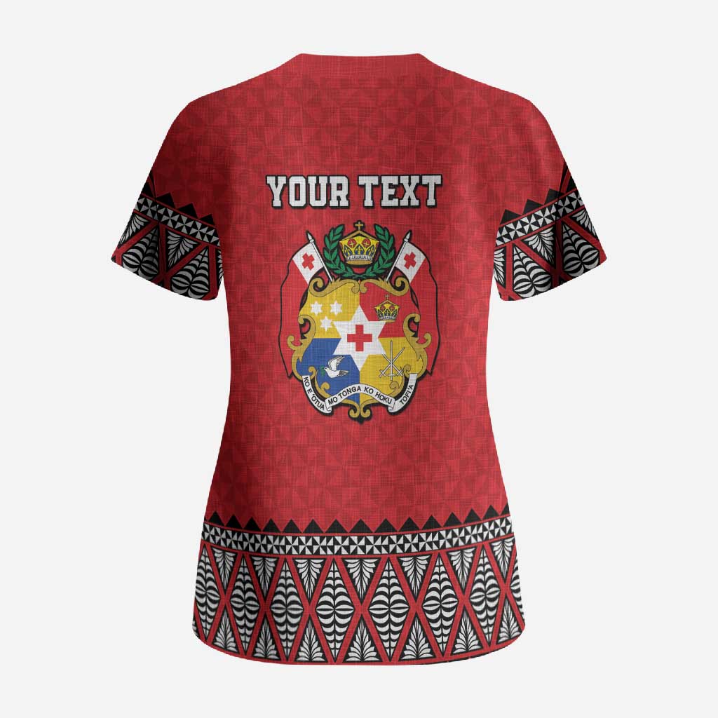 Tonga Heart Tribal Personalised Scrub Top Polynesian Patterns
