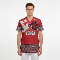 Tonga Heart Tribal Personalised Scrub Top Polynesian Patterns