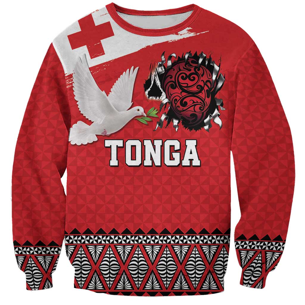 Tonga Heart Tribal Personalised Sweatshirt Polynesian Patterns