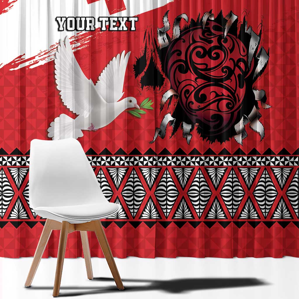 Tonga Heart Tribal Personalised Window Curtain Polynesian Patterns