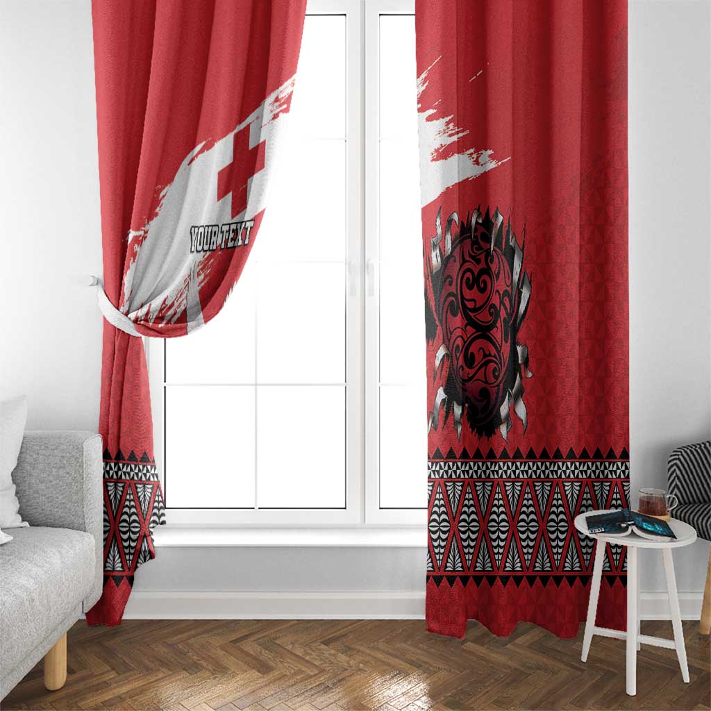 Tonga Heart Tribal Personalised Window Curtain Polynesian Patterns
