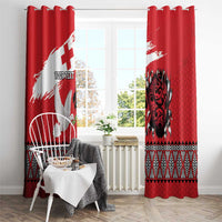 Tonga Heart Tribal Personalised Window Curtain Polynesian Patterns