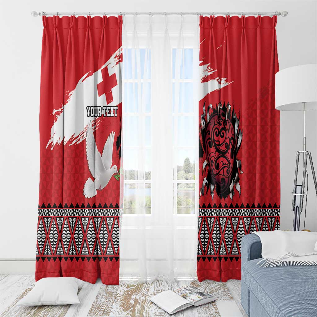 Tonga Heart Tribal Personalised Window Curtain Polynesian Patterns