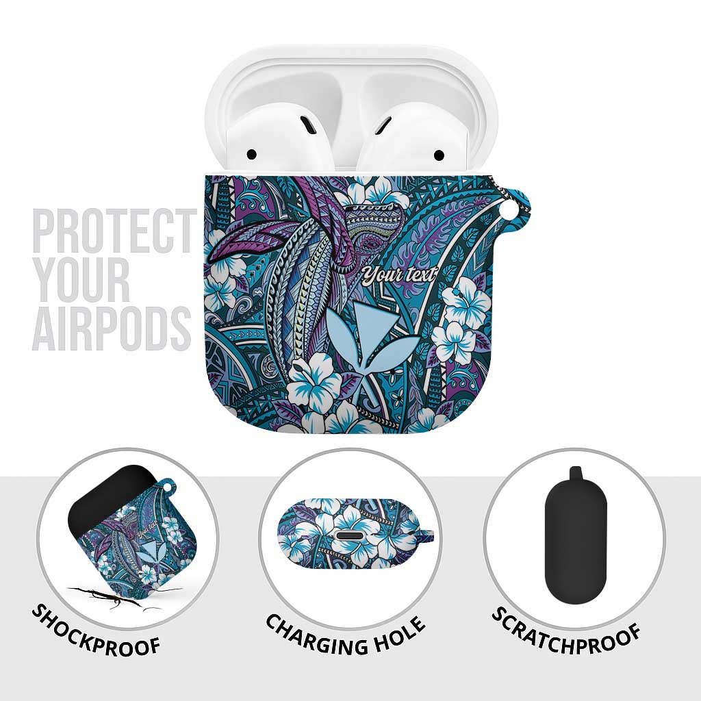 Personalised Hawaii Tribal Humpback Whale AirPods Case Polu Hibiscus Seamless Pattern LT9 - Polynesian Pride
