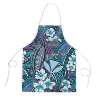 Personalised Hawaii Tribal Humpback Whale Apron Polu Hibiscus Seamless Pattern