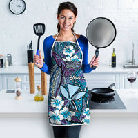 Personalised Hawaii Tribal Humpback Whale Apron Polu Hibiscus Seamless Pattern