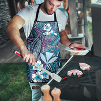 Personalised Hawaii Tribal Humpback Whale Apron Polu Hibiscus Seamless Pattern