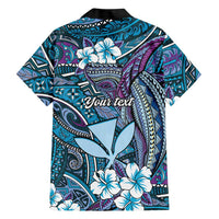 Personalised Hawaii Tribal Humpback Whale Family Matching Puletasi and Hawaiian Shirt Polu Hibiscus Seamless Pattern LT9 - Polynesian Pride