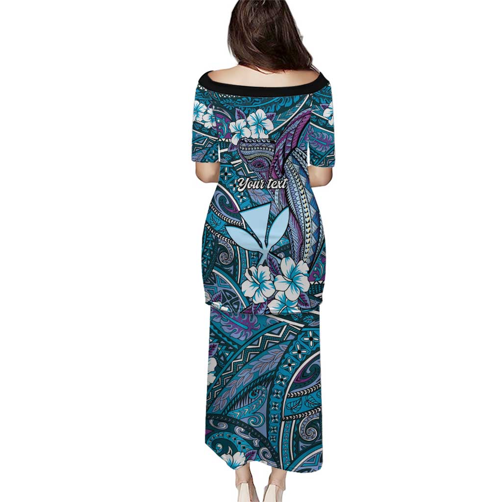 Personalised Hawaii Tribal Humpback Whale Family Matching Puletasi and Hawaiian Shirt Polu Hibiscus Seamless Pattern LT9 - Polynesian Pride